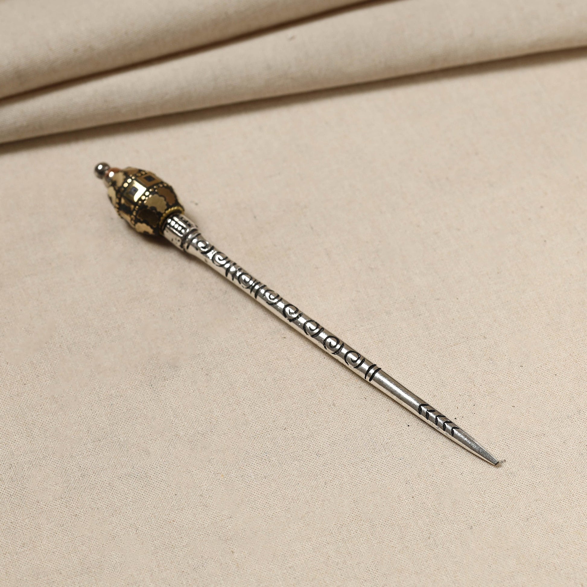 Antique Finish Oxidised German Silver Juda Stick