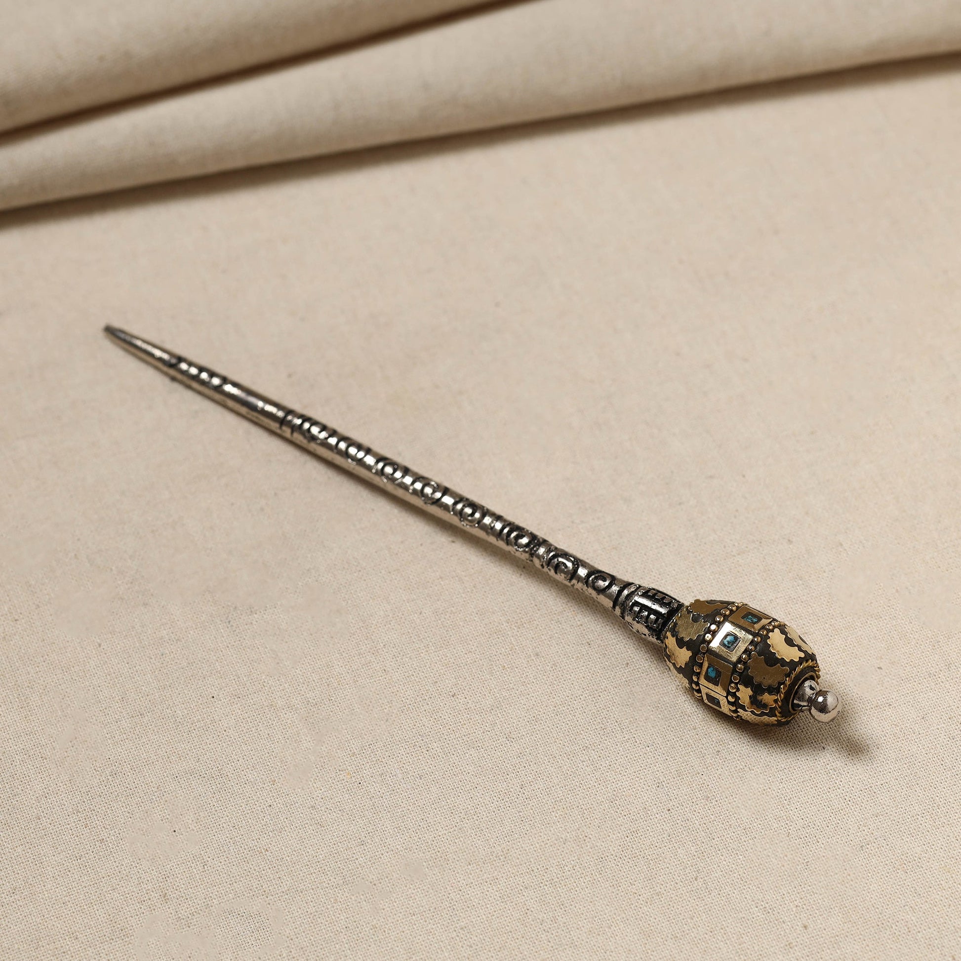 Antique Finish Oxidised German Silver Juda Stick