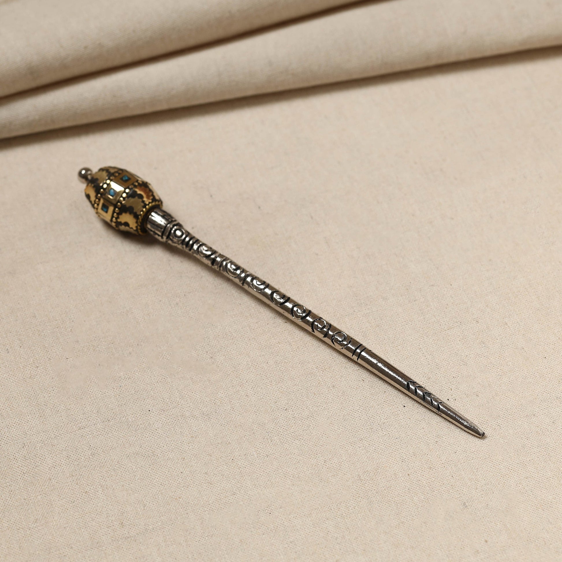 Antique Finish Oxidised German Silver Juda Stick
