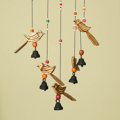 Bird - Hand Carved Khamhar Wood Jhoomar / Hanging