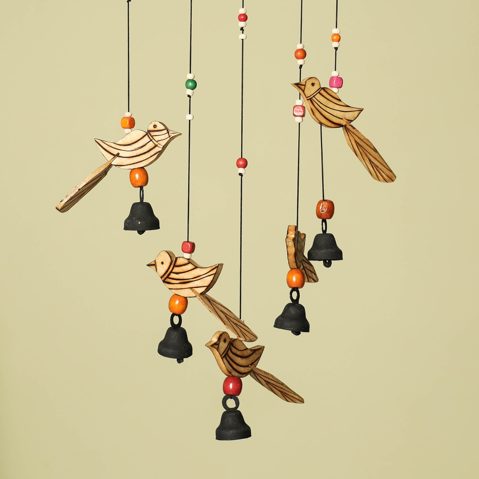 Bird - Hand Carved Khamhar Wood Jhoomar / Hanging