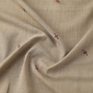 Beige - Handspun Handloom Natural Dyed Cotton Jamdani Fabric 20