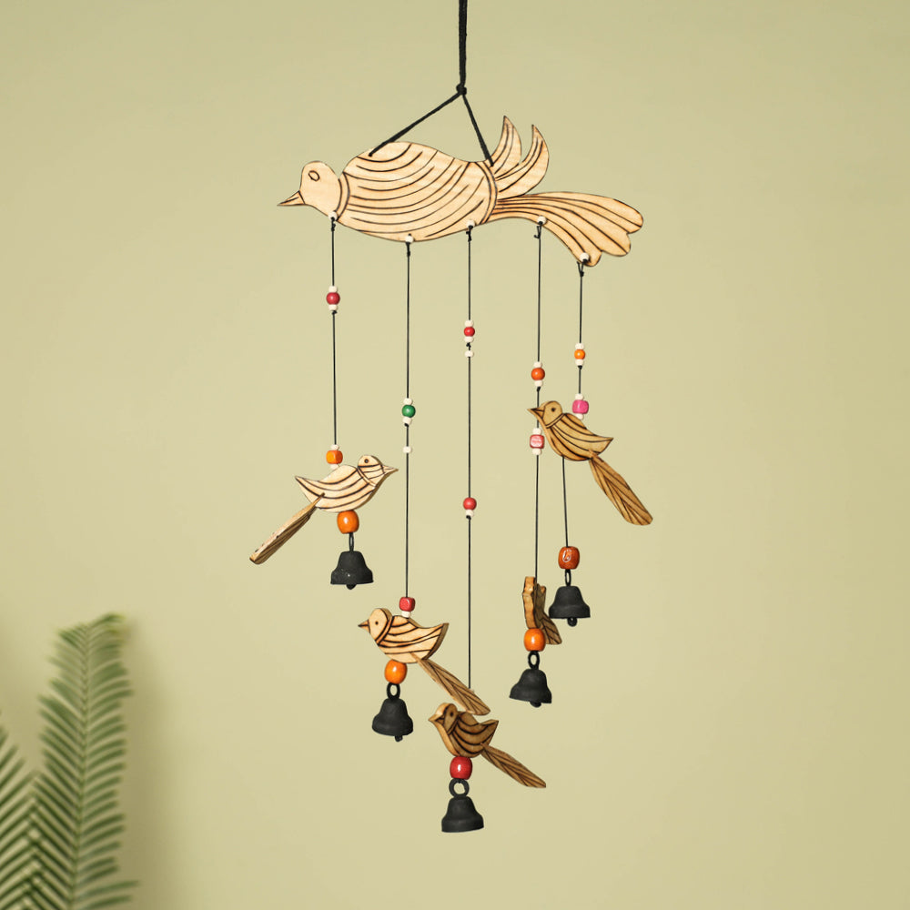 Bird - Hand Carved Khamhar Wood Jhoomar / Hanging
