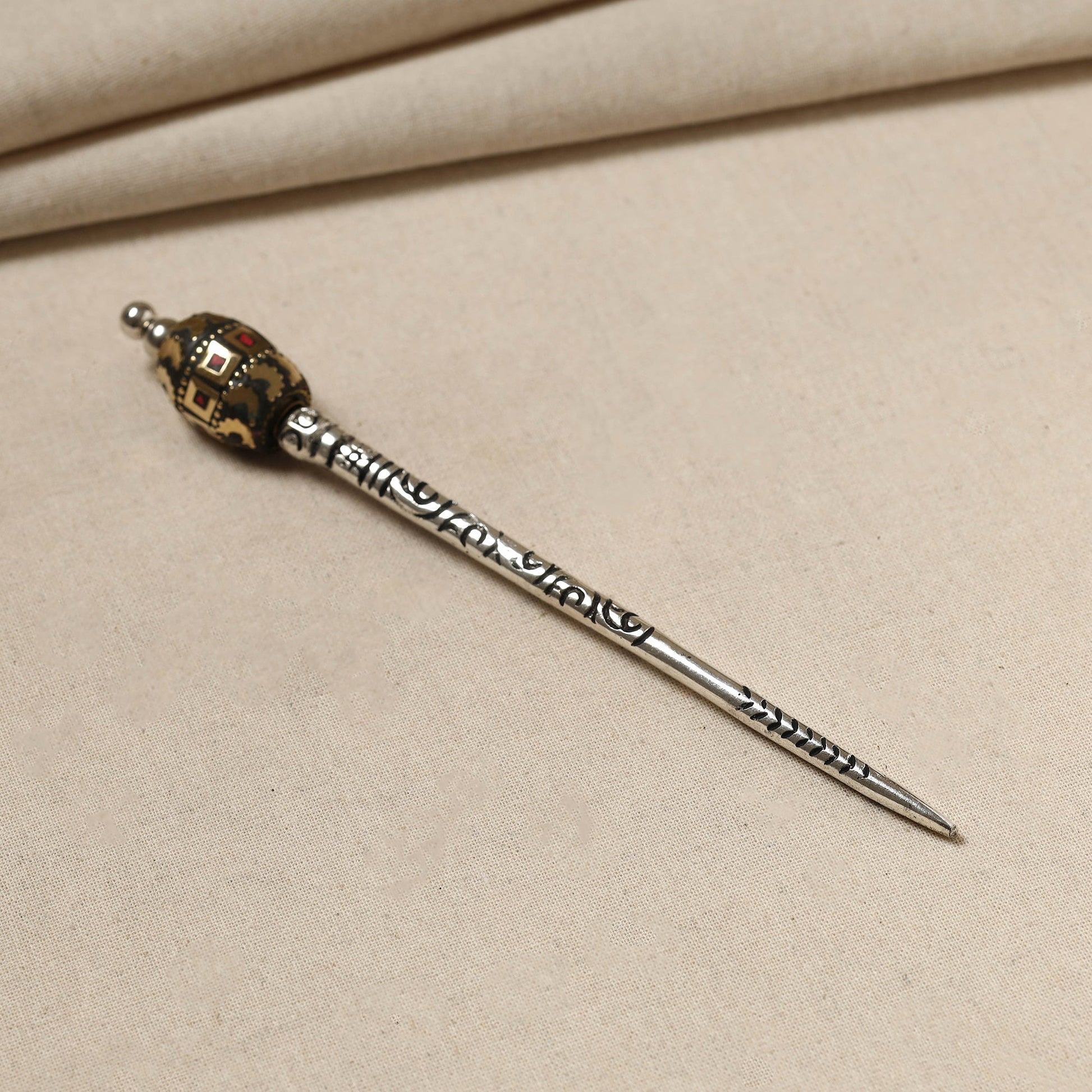 Antique Finish Oxidised German Silver Juda Stick