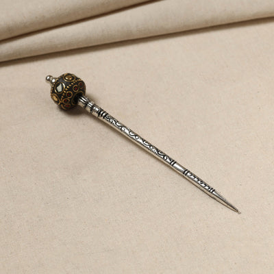 Antique Finish Oxidised German Silver Juda Stick
