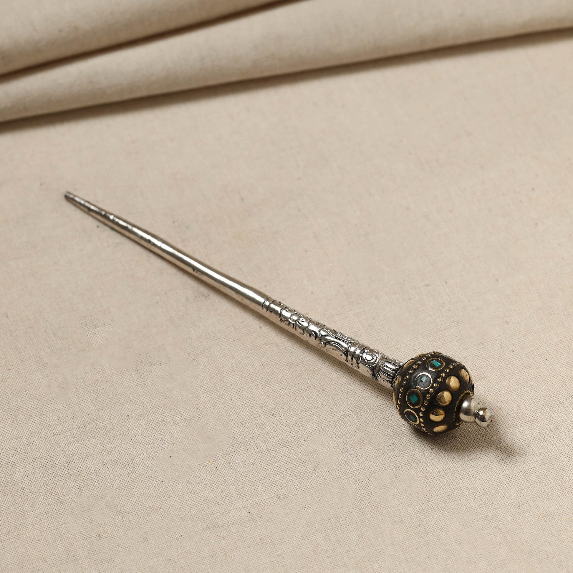 Antique Finish Oxidised German Silver Juda Stick