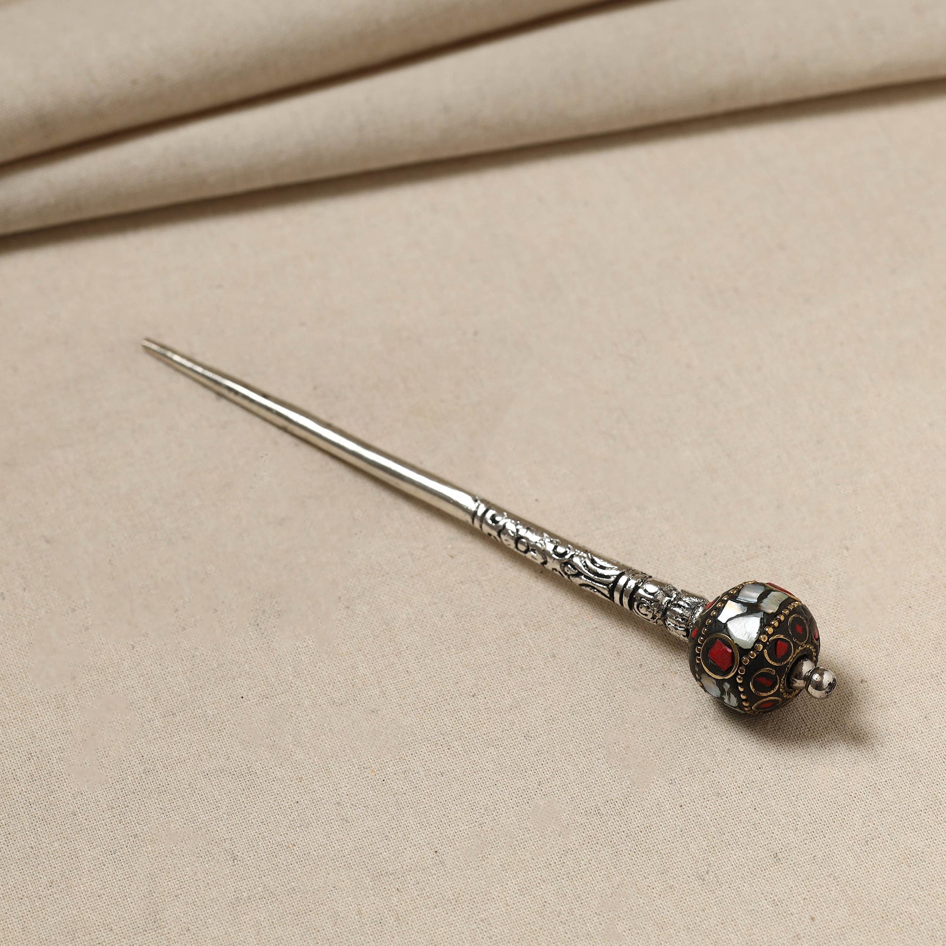 Antique Finish Oxidised German Silver Juda Stick