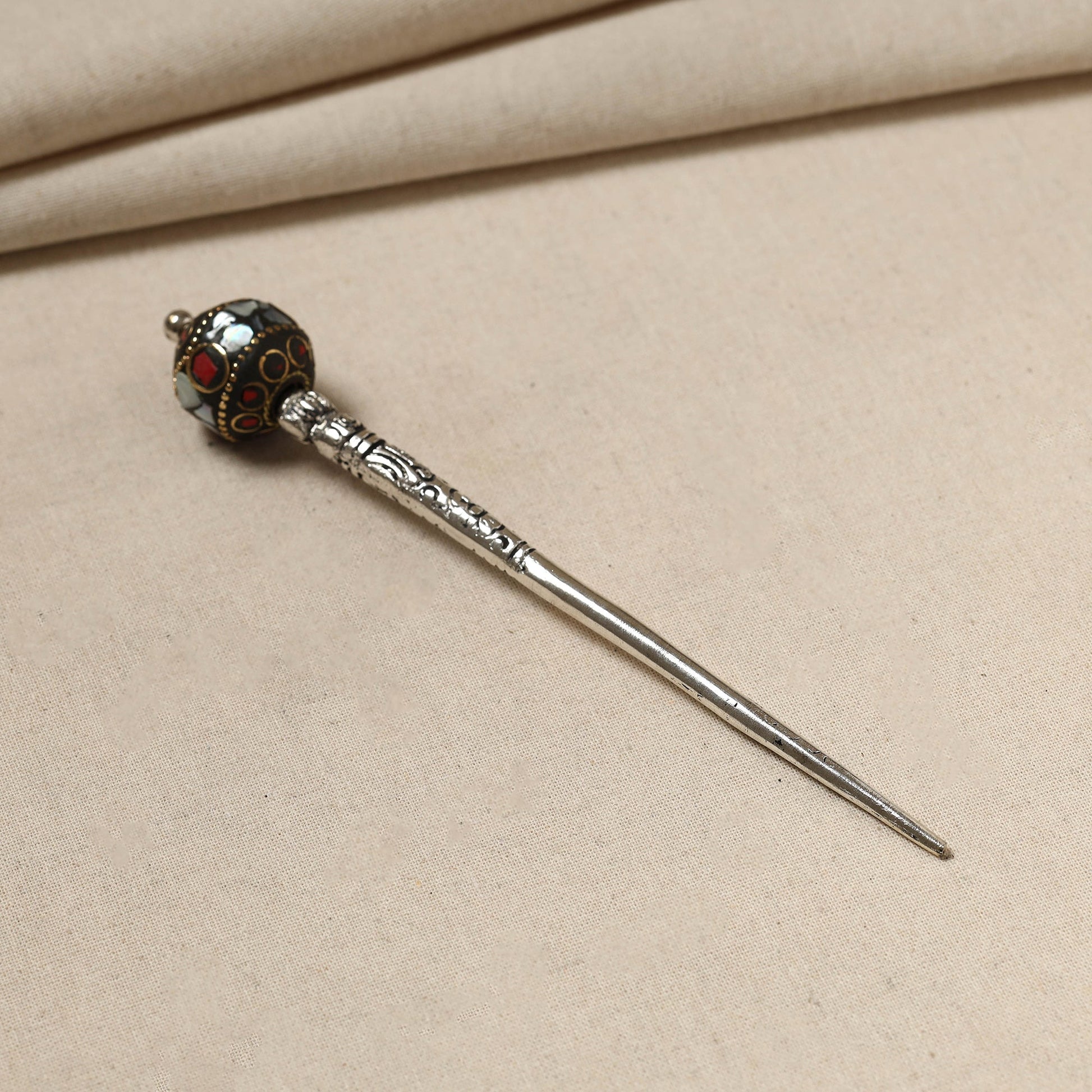 Antique Finish Oxidised German Silver Juda Stick