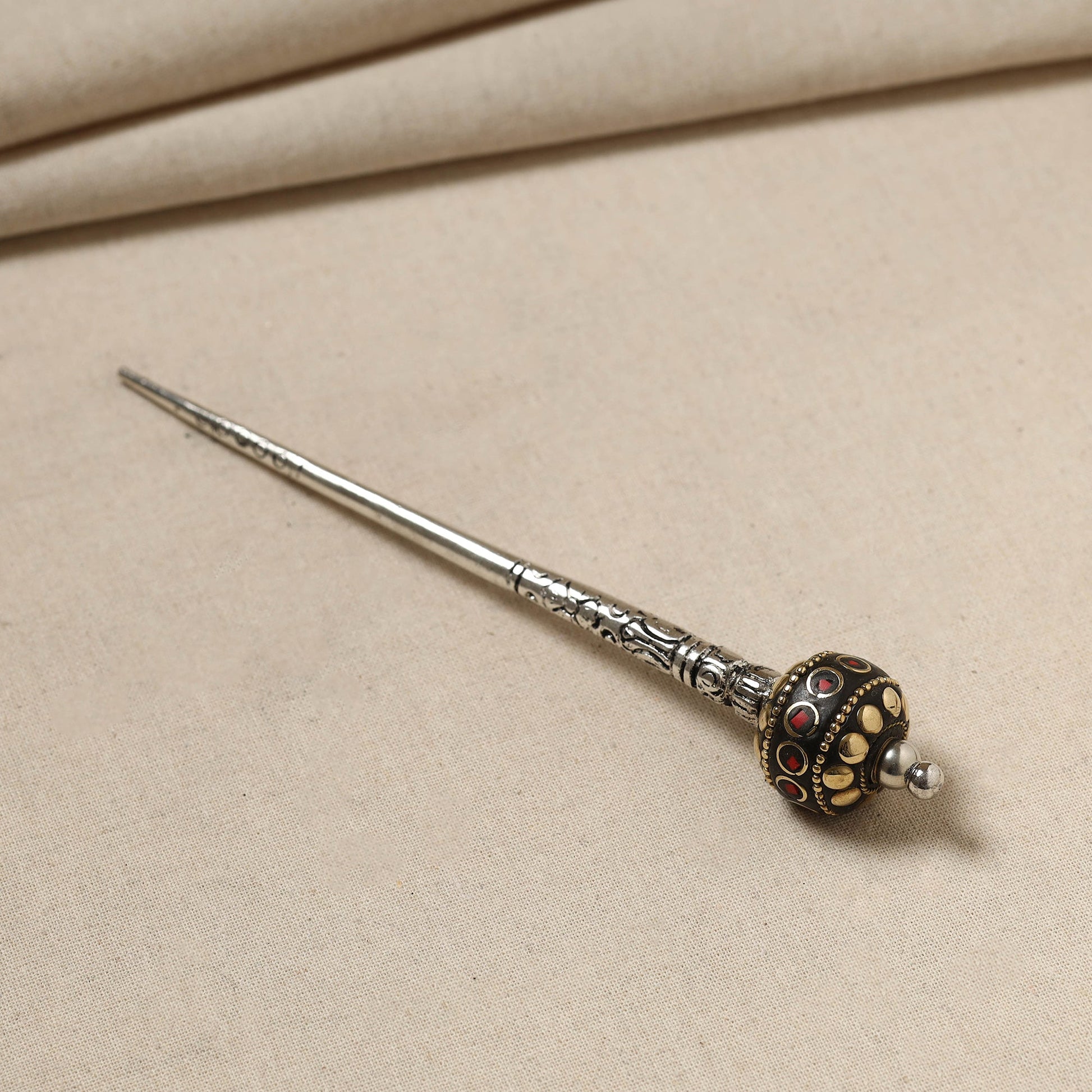 Antique Finish Oxidised German Silver Juda Stick