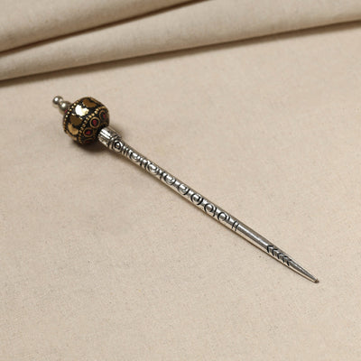 Antique Finish Oxidised German Silver Juda Stick
