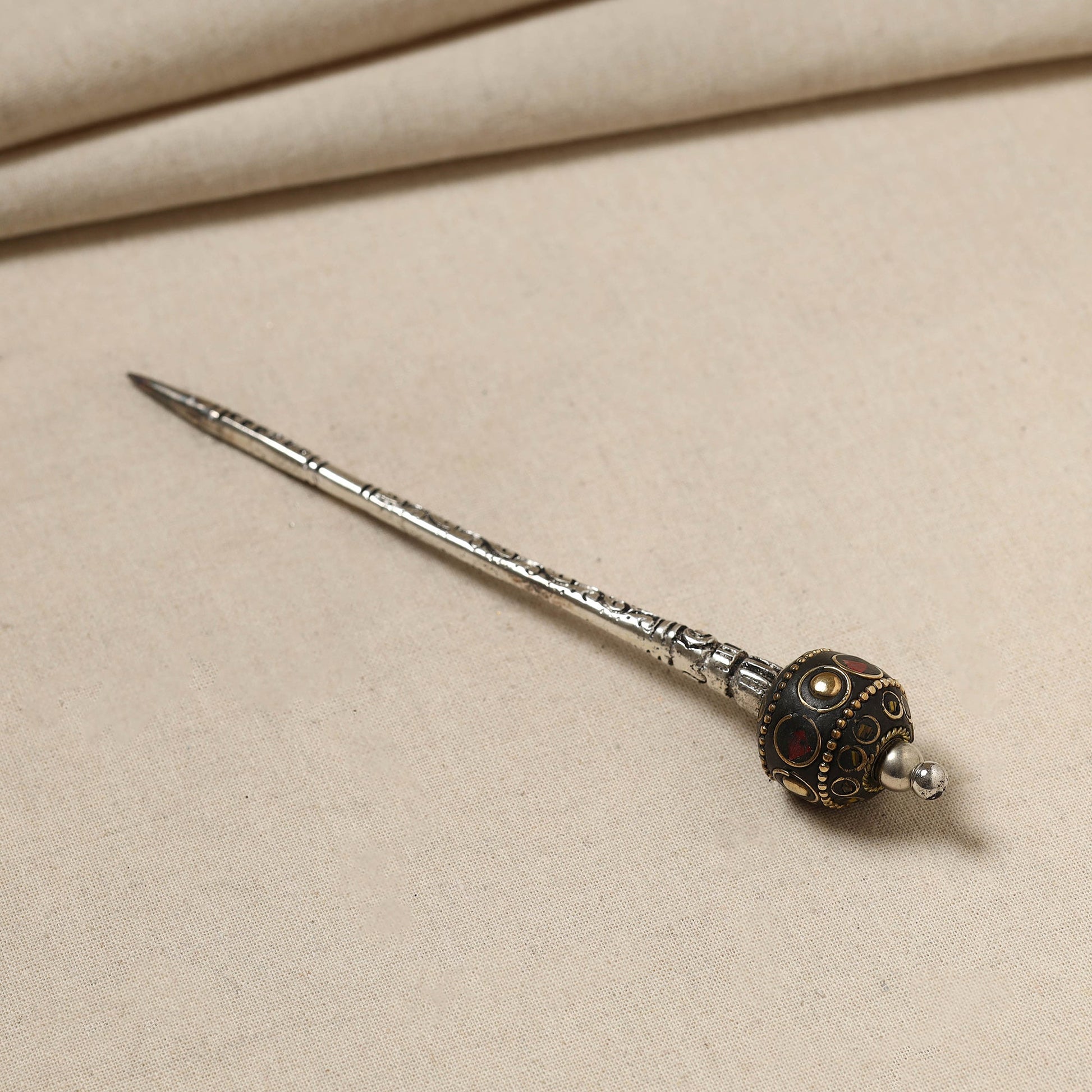 Antique Finish Oxidised German Silver Juda Stick