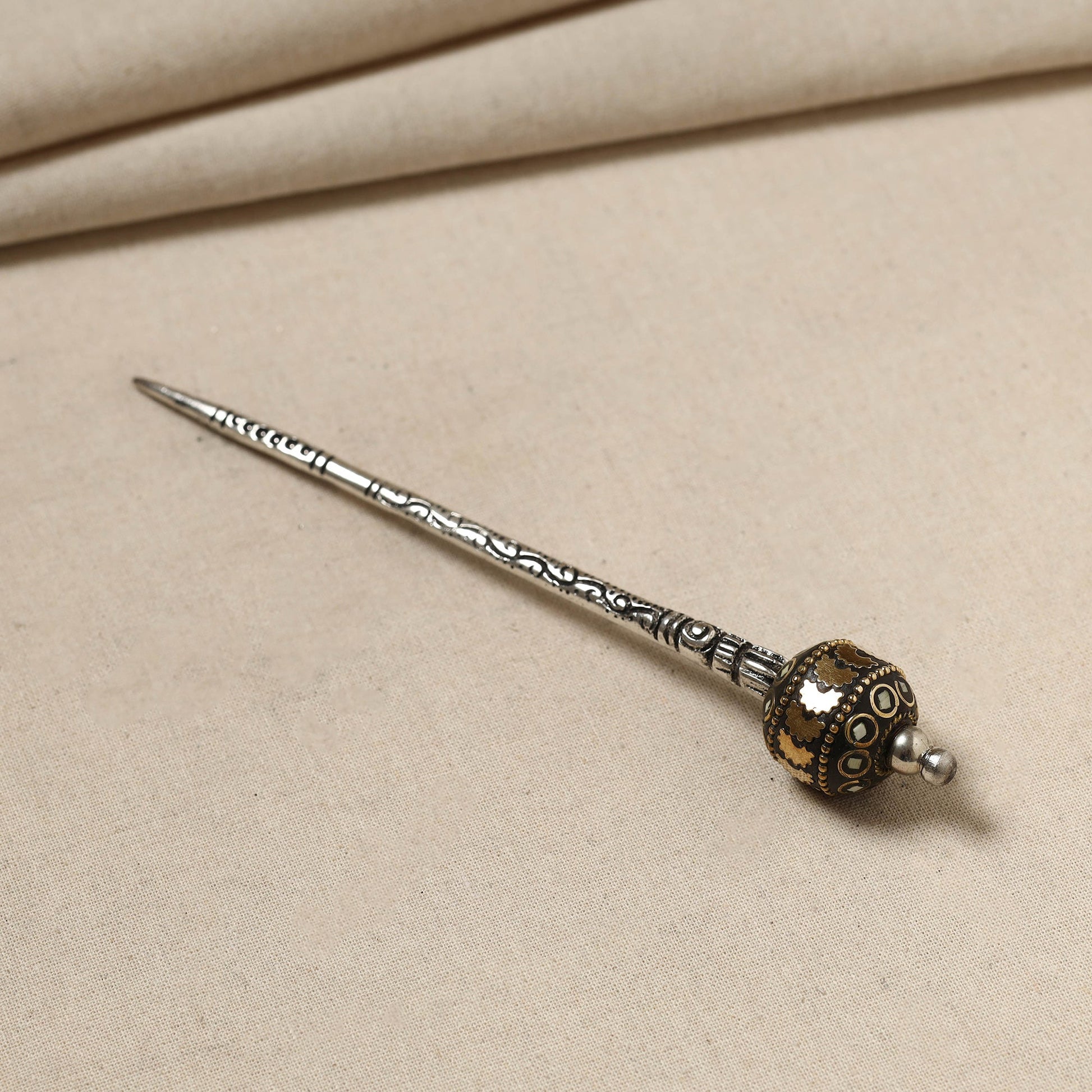 Antique Finish Oxidised German Silver Juda Stick