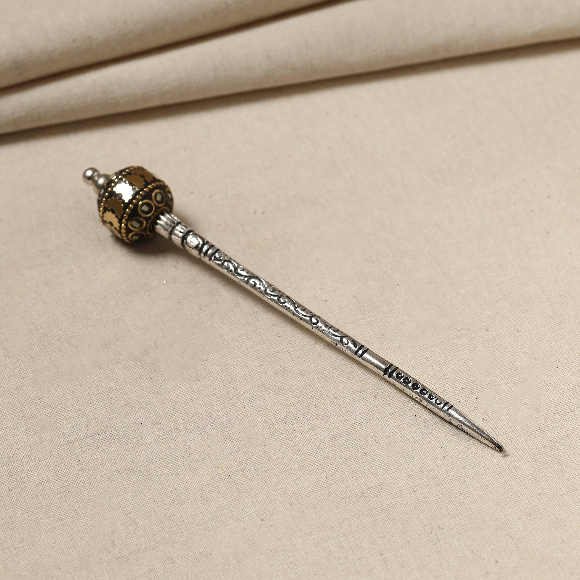 Antique Finish Oxidised German Silver Juda Stick