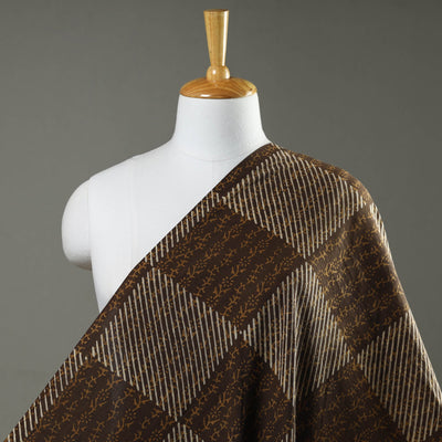 Brown - Akola Hand Block Printed Cotton Fabric
