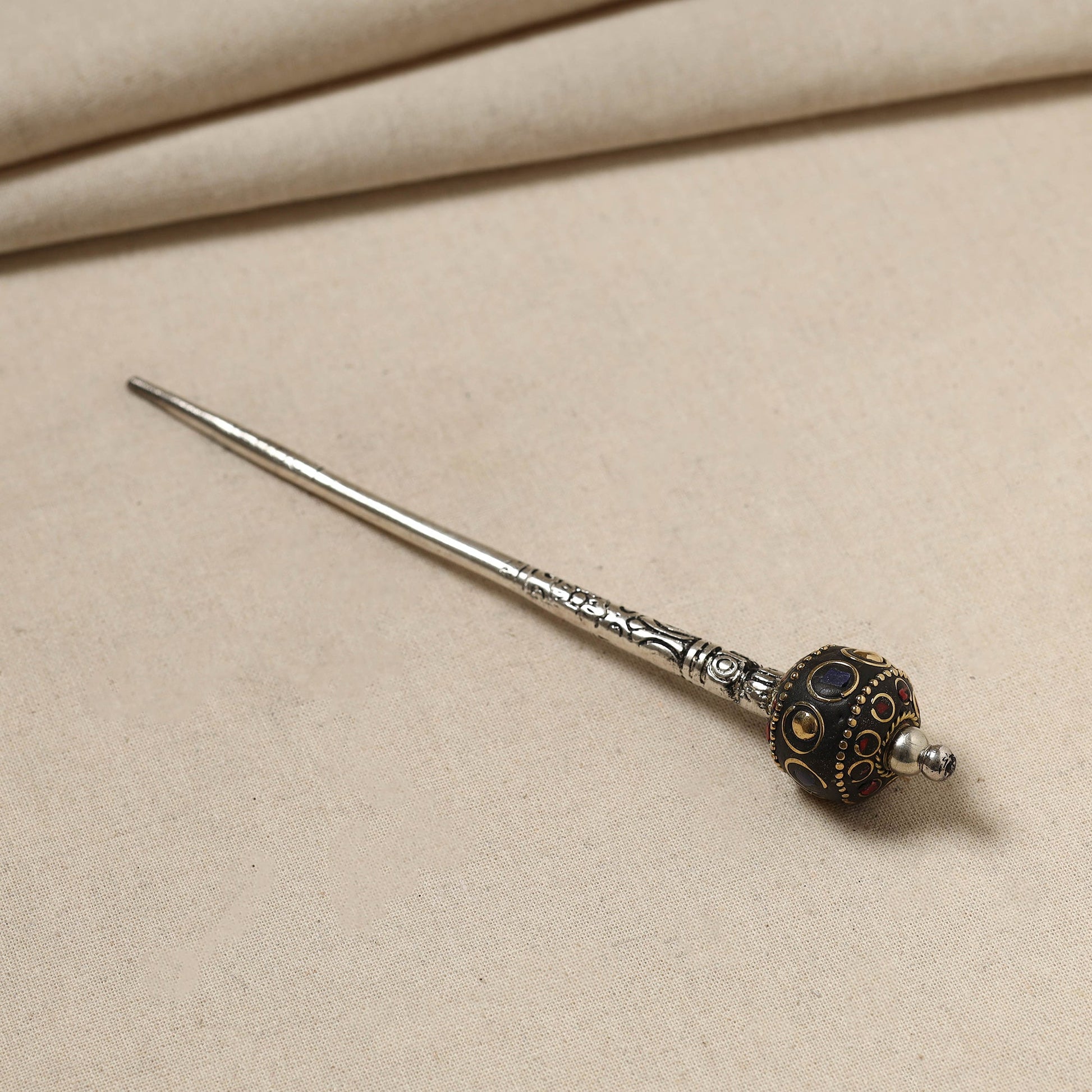 Antique Finish Oxidised German Silver Juda Stick