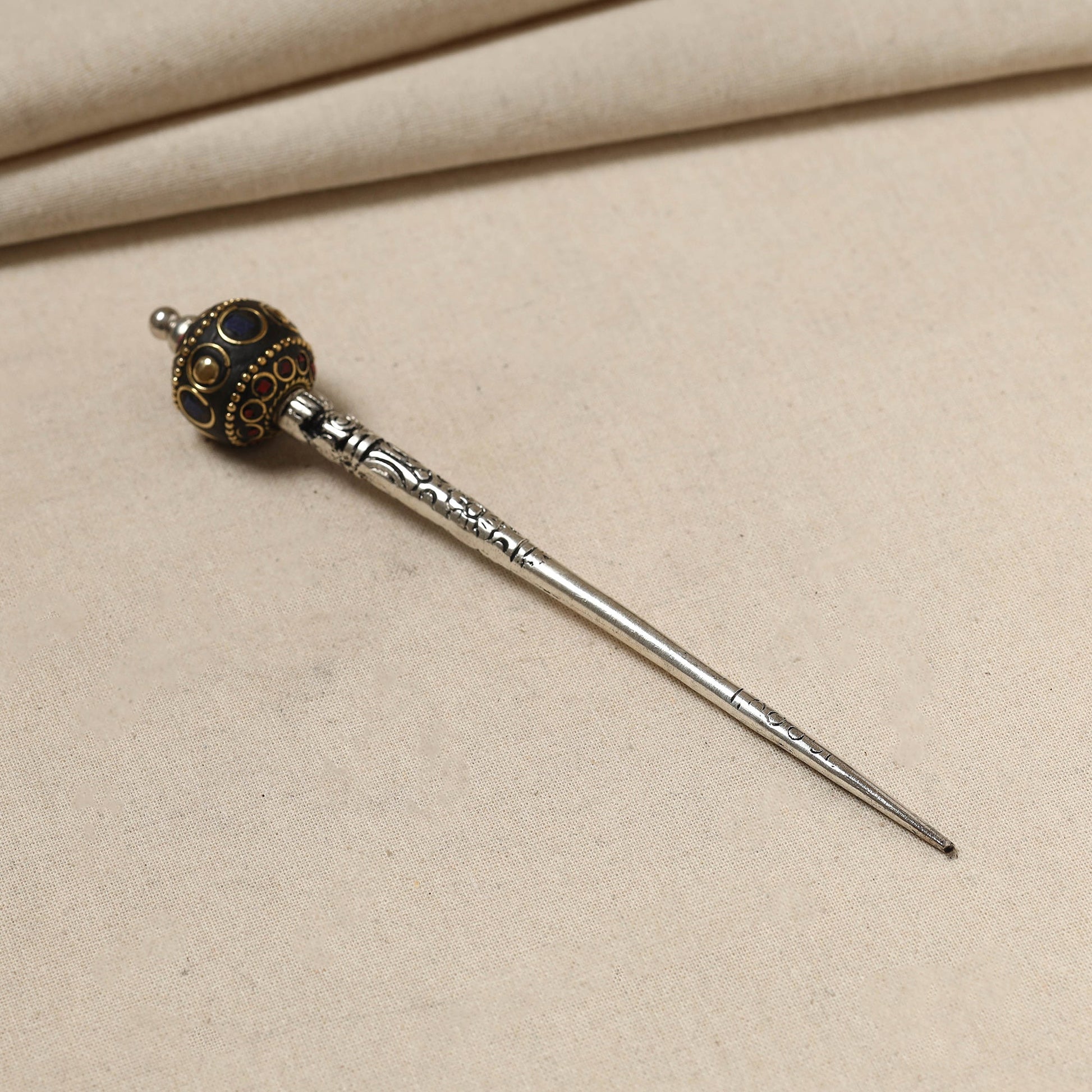 Antique Finish Oxidised German Silver Juda Stick