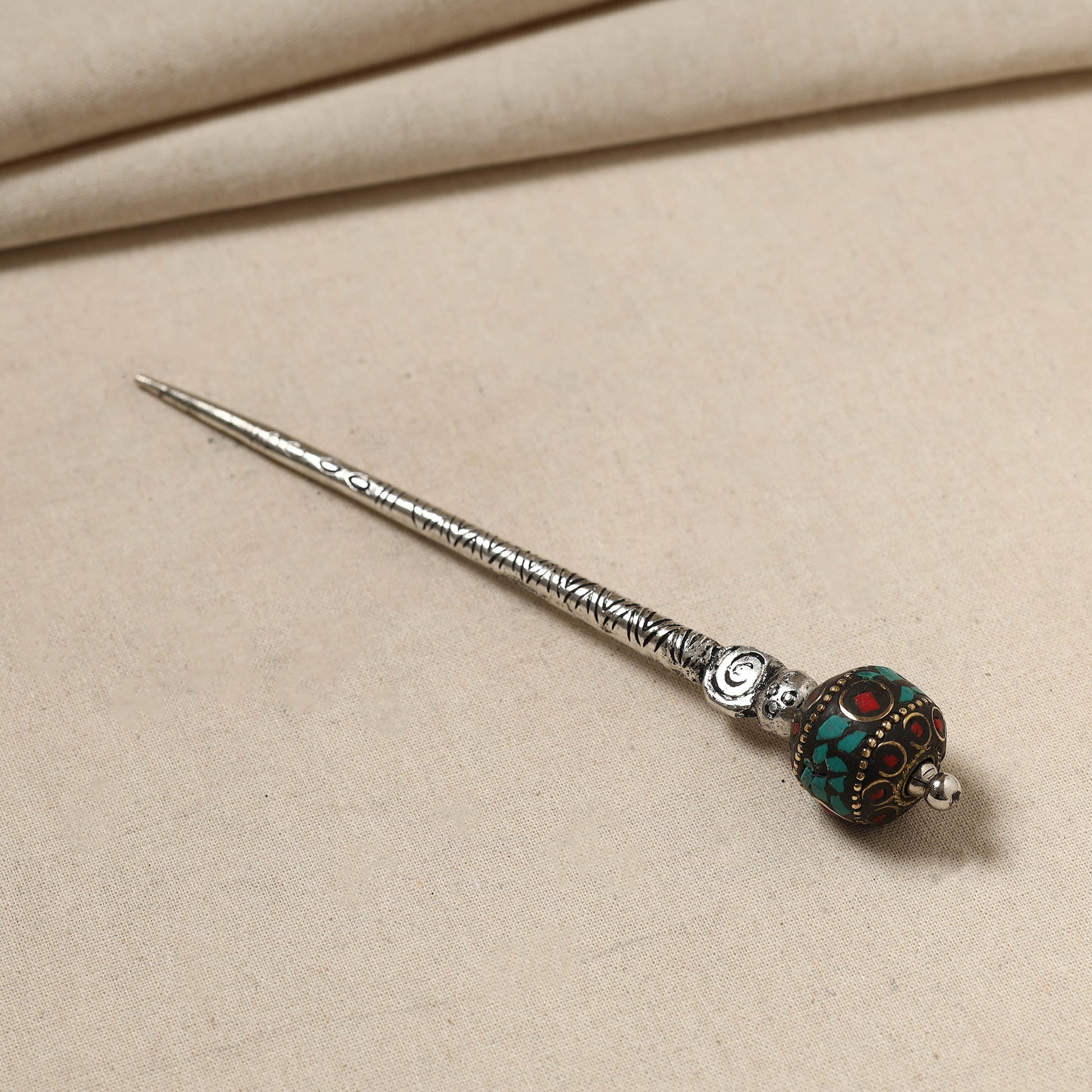 Antique Finish Oxidised German Silver Juda Stick