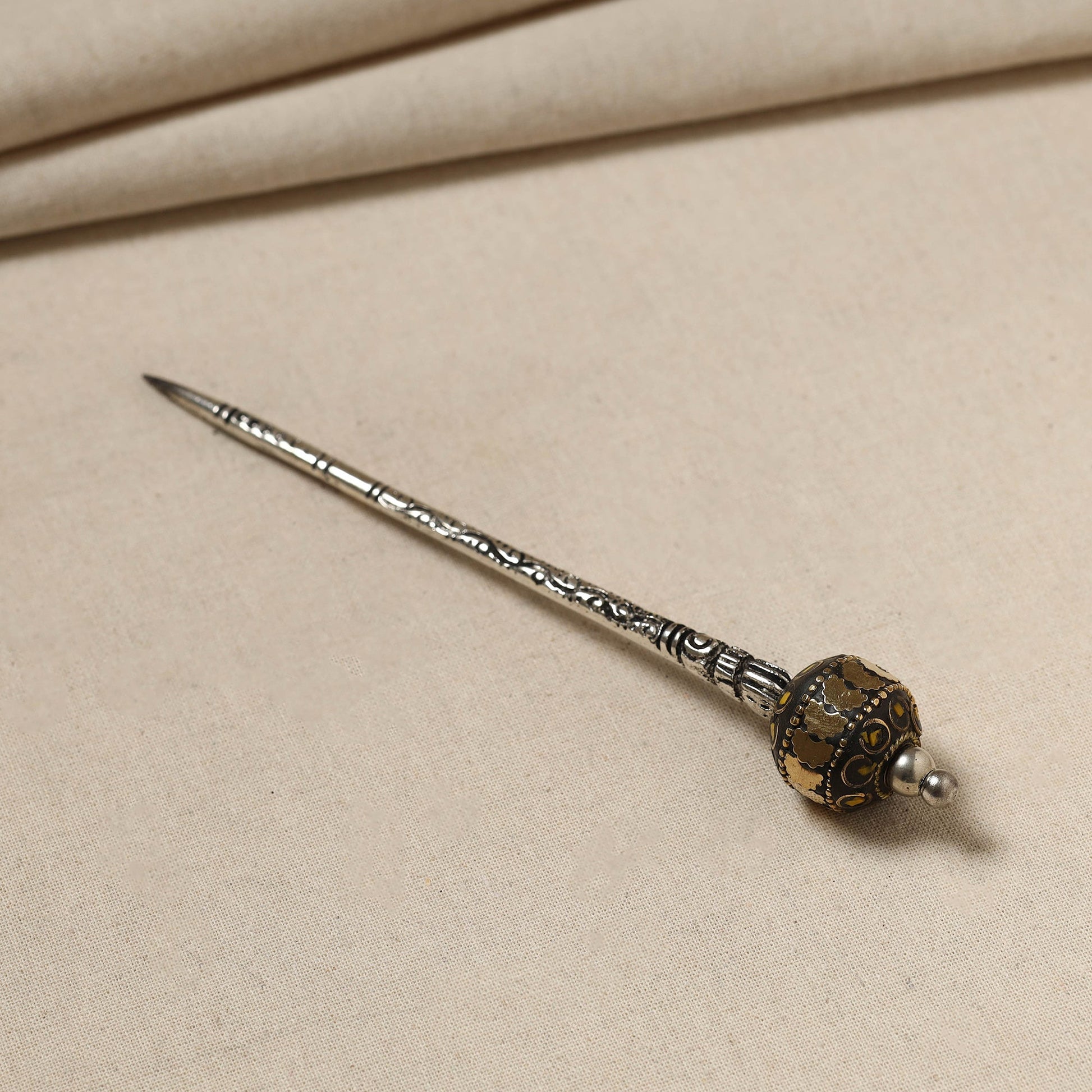 Antique Finish Oxidised German Silver Juda Stick