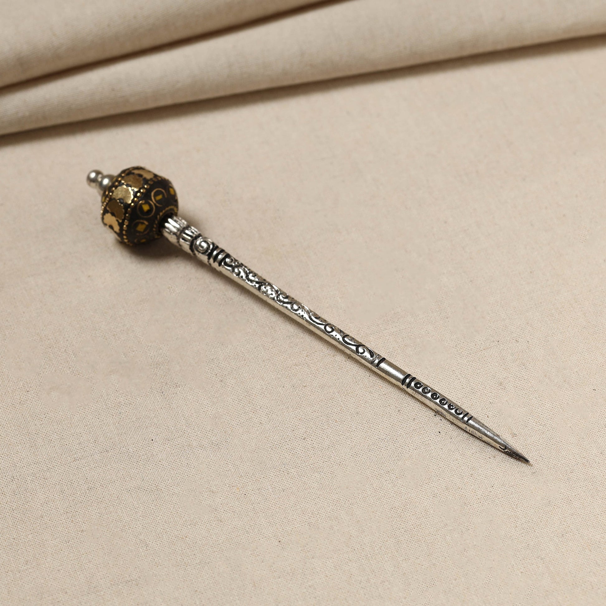 Antique Finish Oxidised German Silver Juda Stick