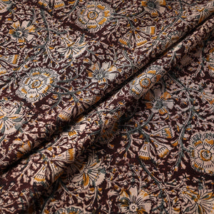 Brown - Kalamkari Block Printed Cotton Fabric
