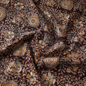 Brown - Kalamkari Block Printed Cotton Fabric