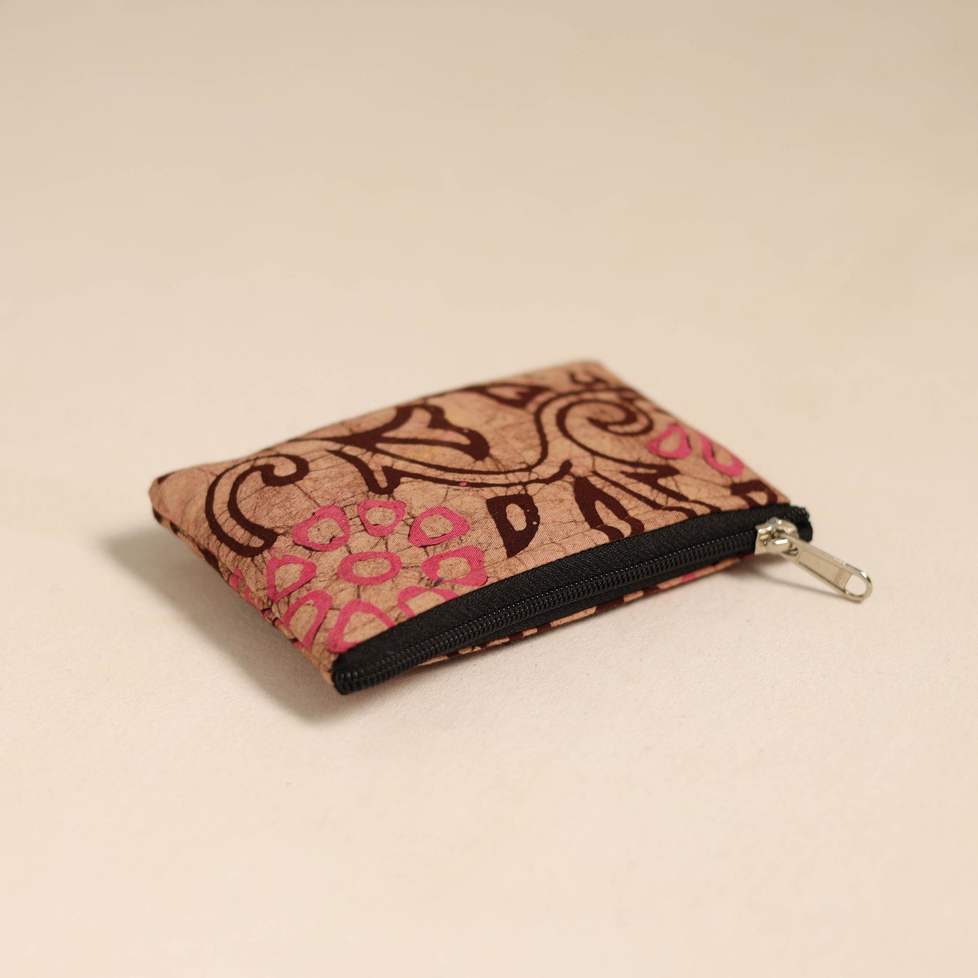 Brown - Handmade Quilted Cotton Coin Pouch 28