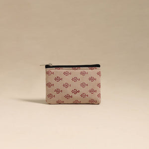 Beige - Handmade Quilted Cotton Coin Pouch 29