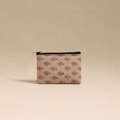 Beige - Handmade Quilted Cotton Coin Pouch 29