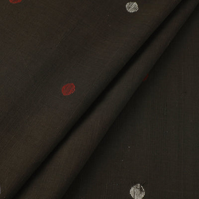 Black - Handspun Handloom Natural Dyed Cotton Jamdani Fabric 41