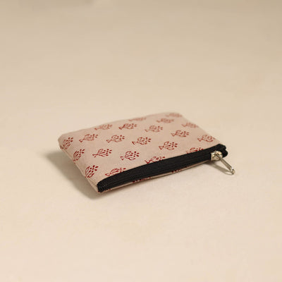 Beige - Handmade Quilted Cotton Coin Pouch 29