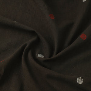 Black - Handspun Handloom Natural Dyed Cotton Jamdani Fabric 41
