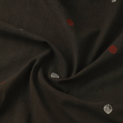 Black - Handspun Handloom Natural Dyed Cotton Jamdani Fabric 41
