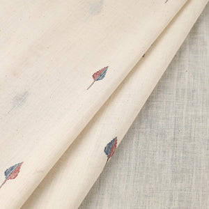 Beige - Handspun Handloom Natural Dyed Cotton Kora Jamdani Fabric 45