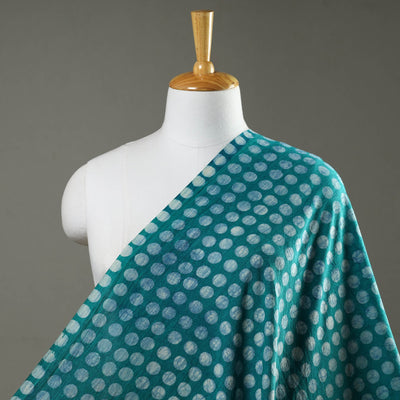 Blue - Hand Block Printed Cotton Akola Fabric
