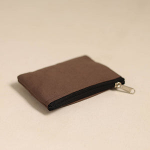 Brown - Handmade Quilted Cotton Coin Pouch 33