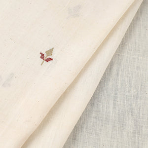 Beige - Handspun Handloom Natural Dyed Cotton Kora Jamdani Fabric 49