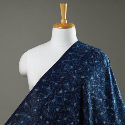 Blue - Akola Hand Block Printed Cotton Fabric