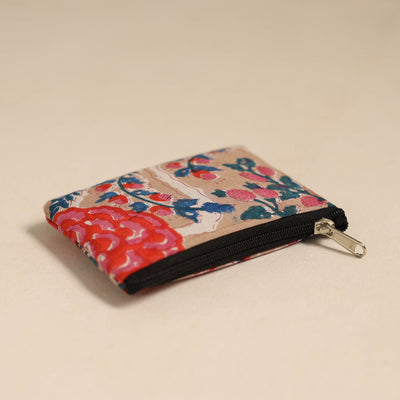 Beige - Handmade Quilted Cotton Coin Pouch 35