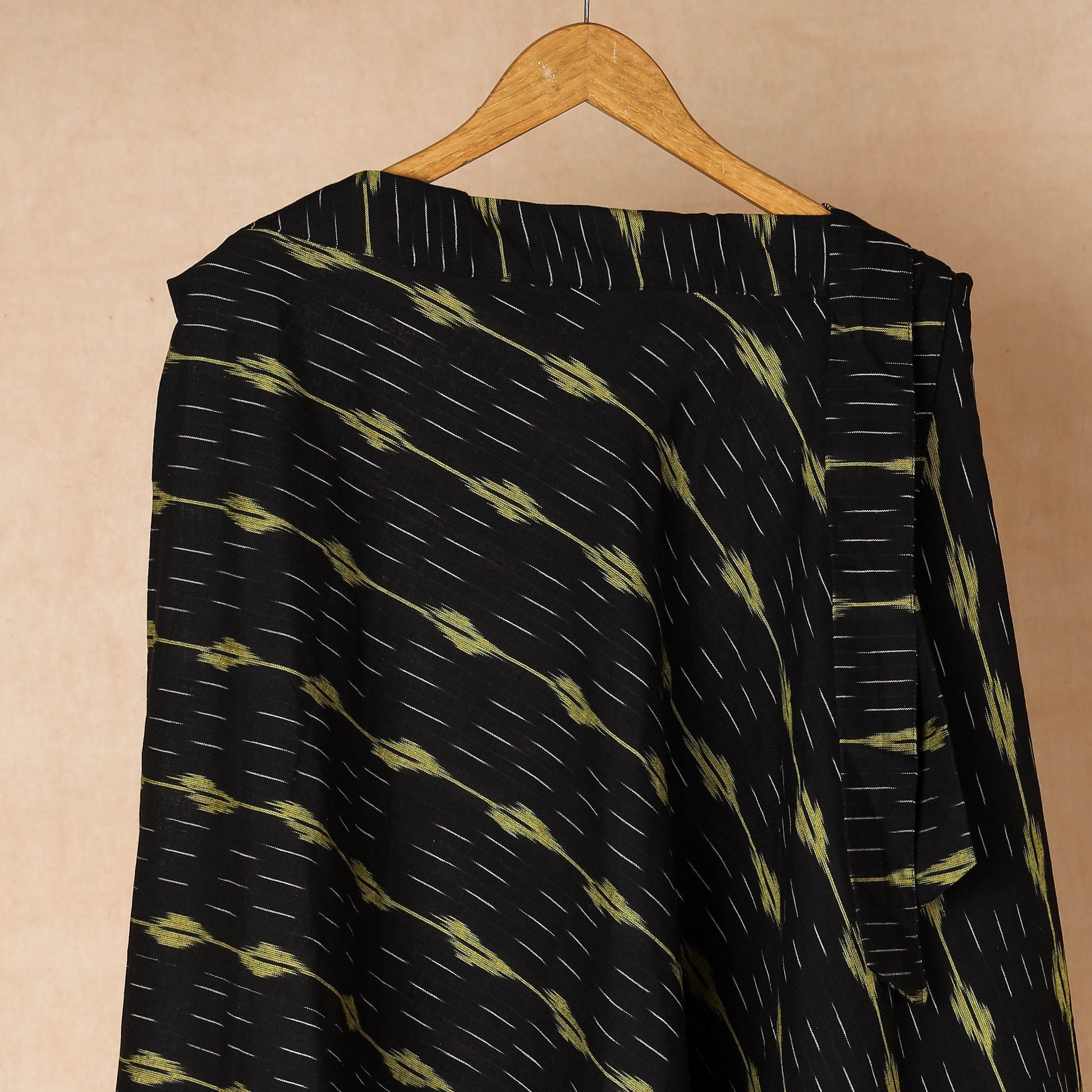 Black - Wrap Around Cotton Pochampally Ikat Skirt