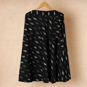 Black - Wrap Around Cotton Pochampally Ikat Skirt