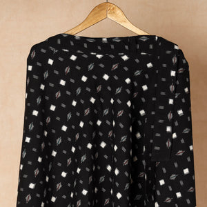 Black - Wrap Around Cotton Pochampally Ikat Skirt