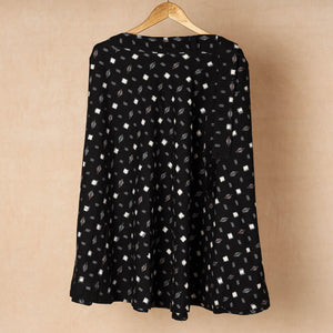 Black - Wrap Around Cotton Pochampally Ikat Skirt