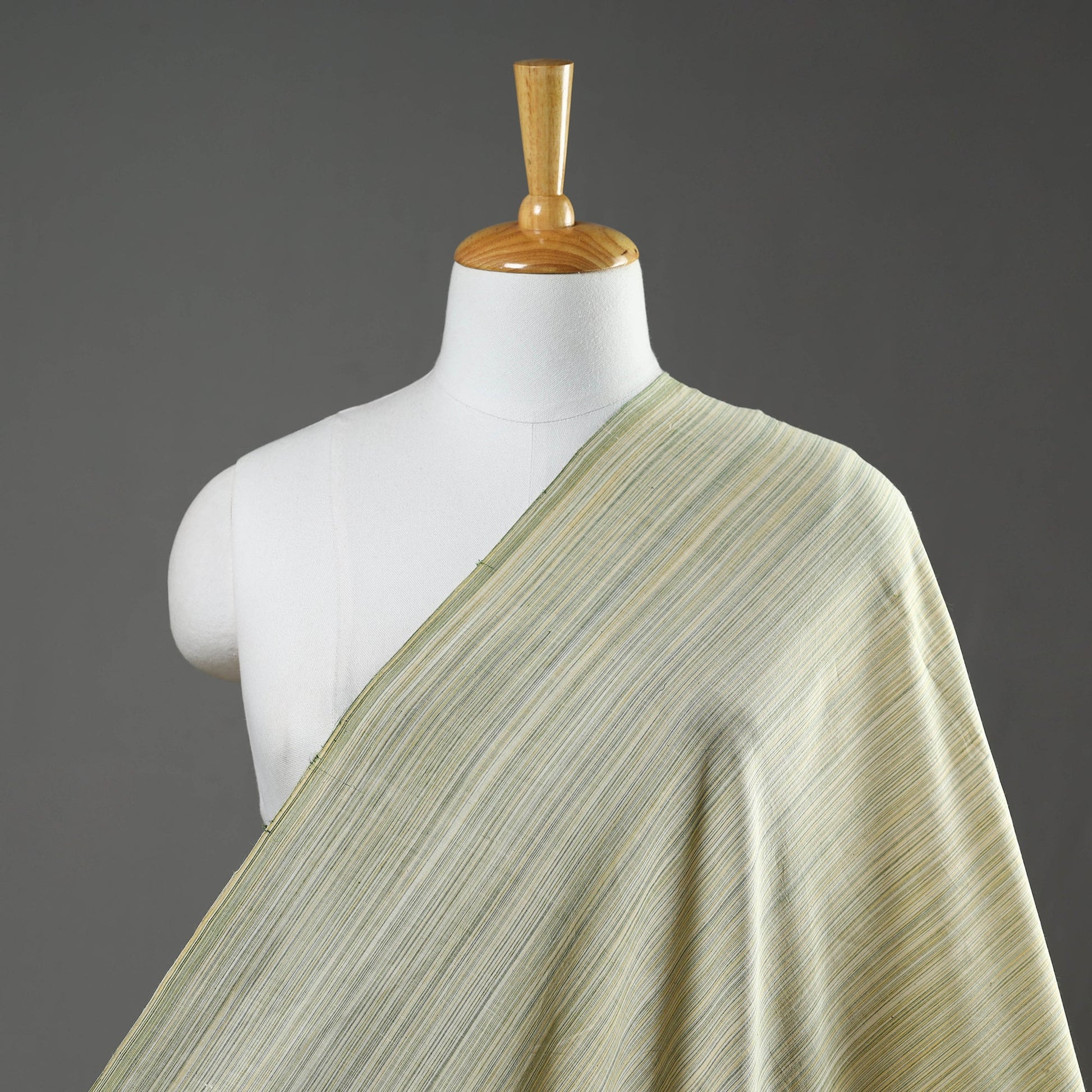 Green - Mangalagiri Plain Handloom Cotton Fabric