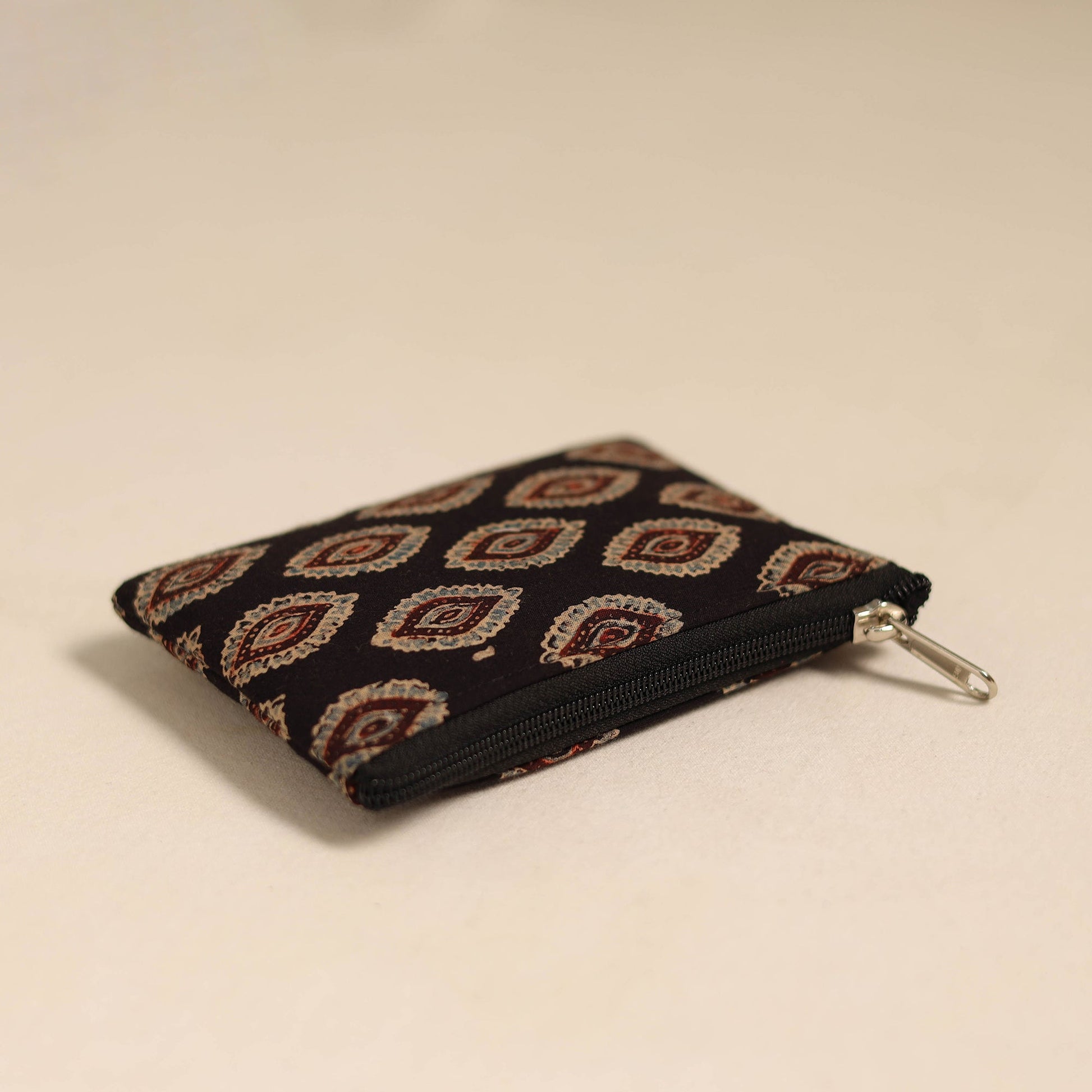 Black - Handmade Quilted Cotton Coin Pouch 41