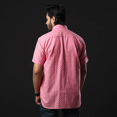 Baby Pink - Prewashed Fine Cotton Handloom Half Sleeves Shirt