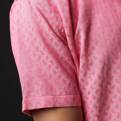 Baby Pink - Prewashed Fine Cotton Handloom Half Sleeves Shirt