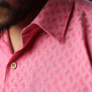 Baby Pink - Prewashed Fine Cotton Handloom Half Sleeves Shirt
