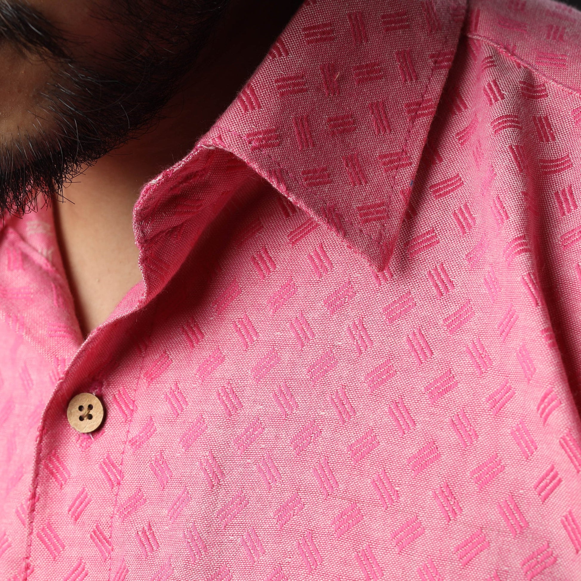 Baby Pink - Prewashed Fine Cotton Handloom Half Sleeves Shirt