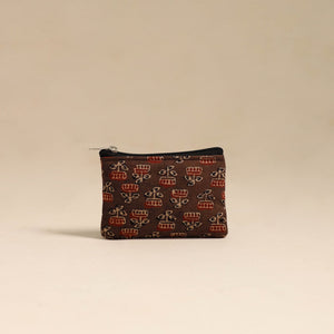 Brown - Handmade Quilted Cotton Coin Pouch 50