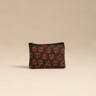 Brown - Handmade Quilted Cotton Coin Pouch 50